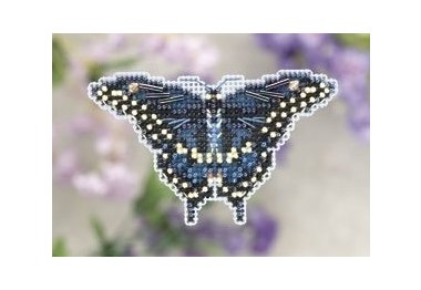 вышивка гладью MH181103 Черная бабочка. Набор для вышивки в смешанной технике Mill Hill