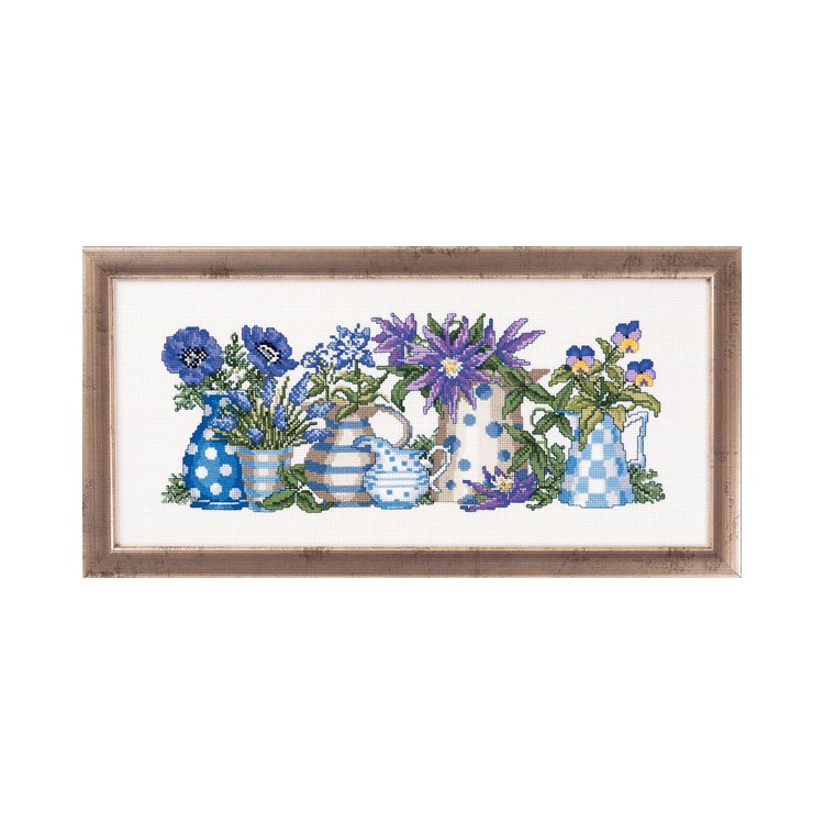 12-5187 Блакитні квіти. Набір для вишивання хрестом PERMIN - 1