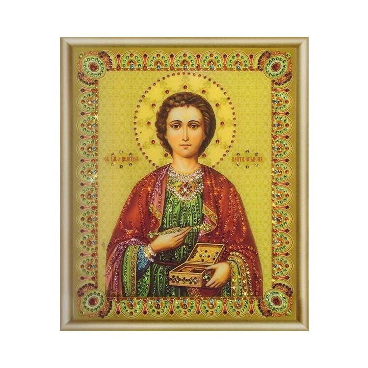 КС-051 Икона великомученика и целителя Пантелеймона Набор картина стразами - 1