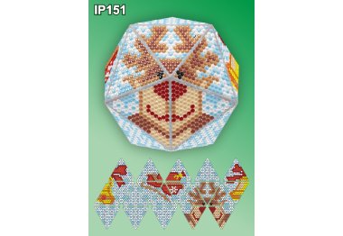 алмазная вышивка IP151 Новогодний шар Олень. Набор алмазной вышивки ТМ Вдохновение