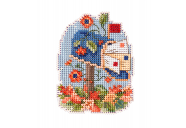 вишивка гладдю MH182224 Осіння поштова скринька. Набір для вишивки в змішаній техниці Mill Hill