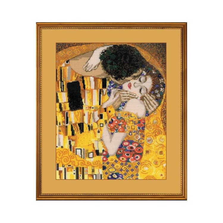 1170 Поцілунок за мотивами картини Г.Клімта. Набір для вишивки хрестиком Ріоліс - 1