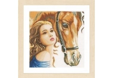  PN-0158324 Женщина и лошадь. Набор для вышивки крестом Lanarte