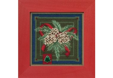 вишивка гладдю MH141634 Святкова сосна. Набір для вишивки в змішаній техніці Mill Hill