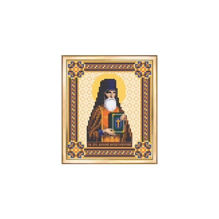 СБИ-019 Именная икона святой преподобный Алексей Карпаторусский. Схема для вышивания бисером - 1
