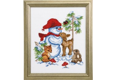  92-7217 Снеговик (Snowman. Набор для вышивания крестом PERMIN