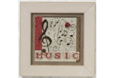 вишивка гладдю MH141201 Музика. Набір для вишивки в змішаній техніці Mill Hill