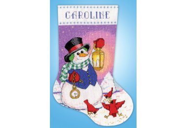  Снеговик с фонарем. Набор для вышивки крестом Design Works арт. dw5995