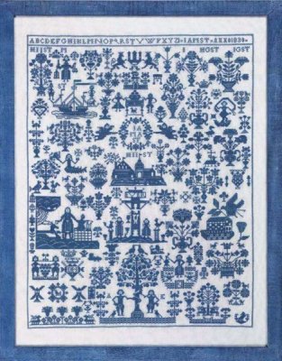 39-9441 Sampler blue. Набір для вишивання хрестом PERMIN - 1