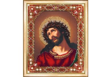 наборы для вышивания бисером Б-1165 Икона Господа Иисуса Христа Спаситель в терновом венце Набор для вышивки бисером