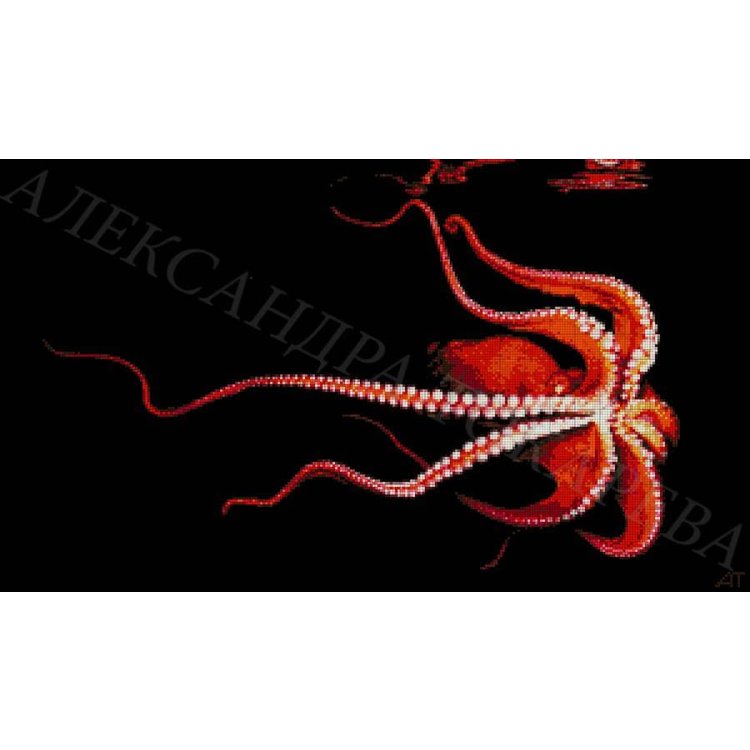 31-1760-НО Осьминог. Набор Для вышивки бисером ТМ Токарева А. - 1 31-1760-НО Осьминог. Набор Для вышивки бисером ТМ Токарева А. - 1