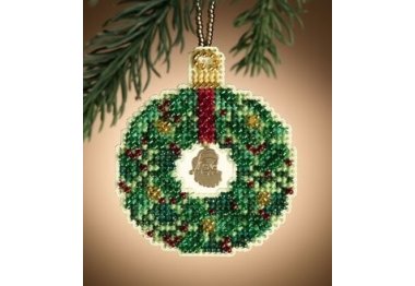 вишивка гладдю MH161305 Смарагдовий вінок. Набір для вишивки в змішаній техніці Mill Hill