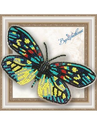 BGP-007 3D Метелик Erasmia Pulehera. Набір для вишивки бісером ТМ Вдохновение - 1
