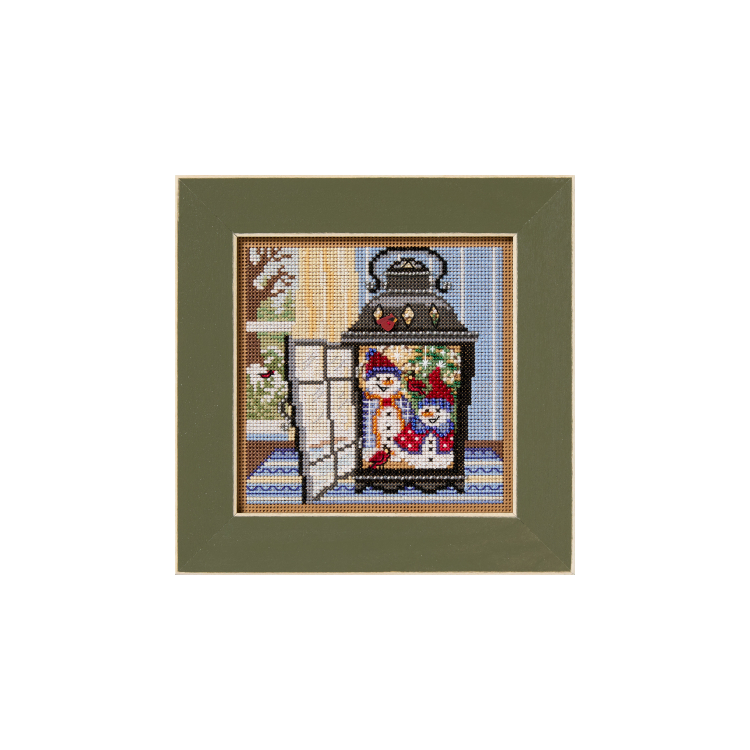 MH142536 Ліхтар зі сніговиками. Набір для вишивки в змішаній техниці Mill Hill - 1