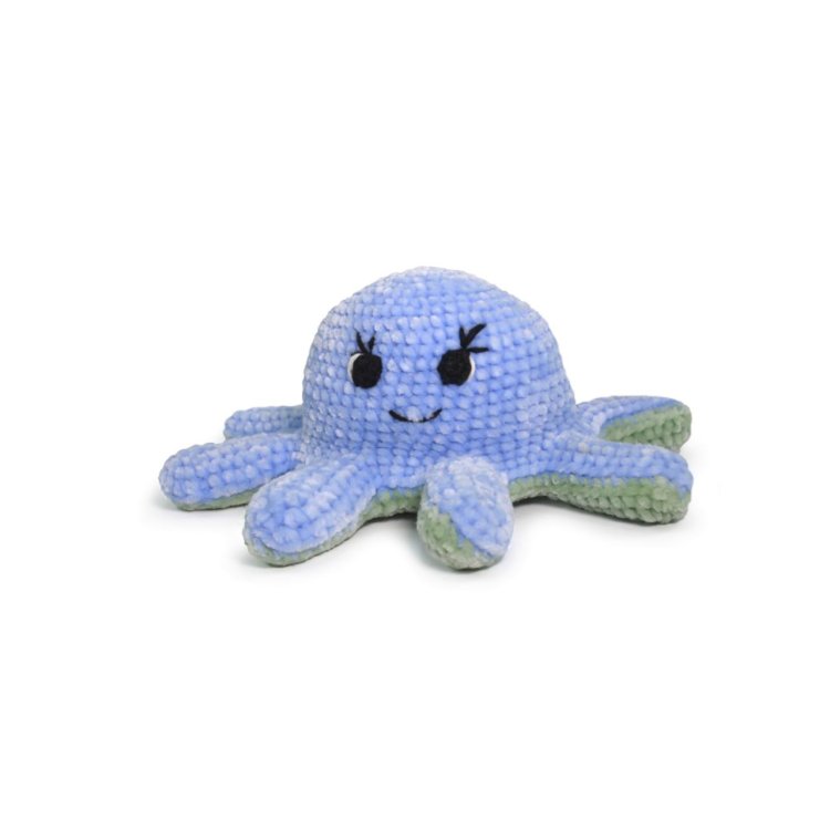 1 AMIGURUMI KIT - REVERSIBLE OCTOPUS Hydrangea &amp; Neo Mint. Набор для вязания игрушки - 2