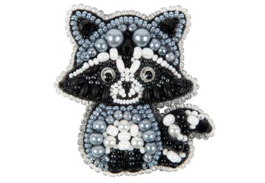 набор бисера для плетения БП-347 Енот. Набор для изготовления броши Crystal Art