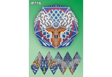 алмазная вышивка IP116 Новогодний шар Олень. Ловец снов. Набор алмазной вышивки ТМ Вдохновение