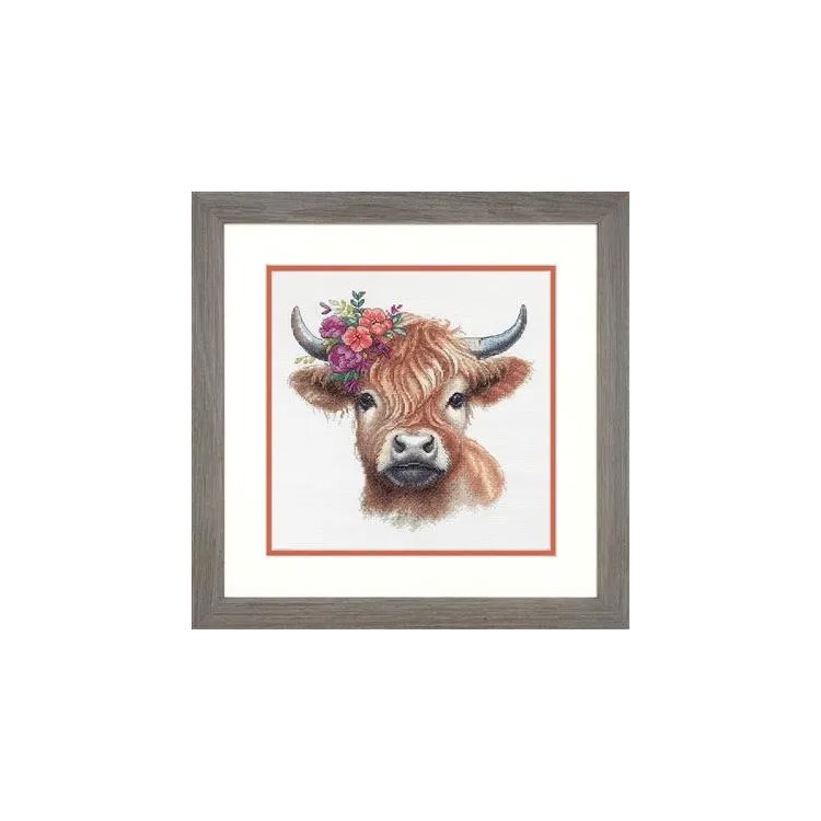 70-35449 Набір для вишивання хрестиком &quot;Highland cow&quot; &quot;Корова з Гайленда&quot; DIMENSIONS - 1