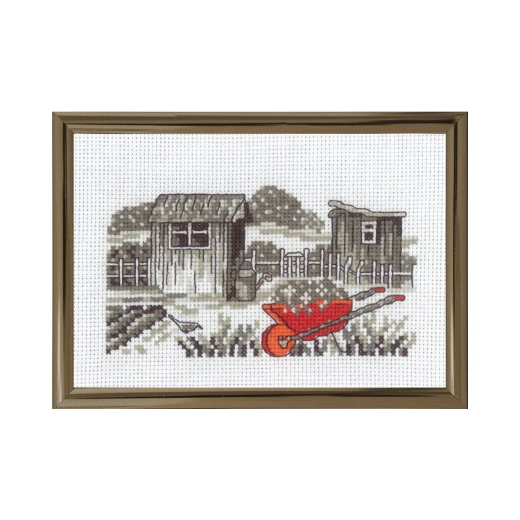 13-1393 Тачка (Wheelbarrow. Набор для вышивания крестом PERMIN - 1