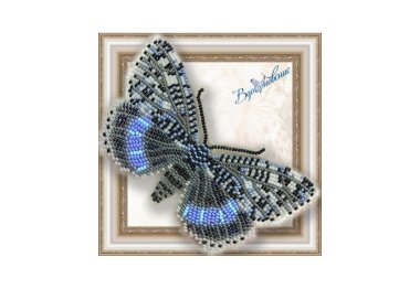  BGP-040 3D Метелик Стрічкарка блакитна. Набір для вишивки бісером ТМ Вдохновение