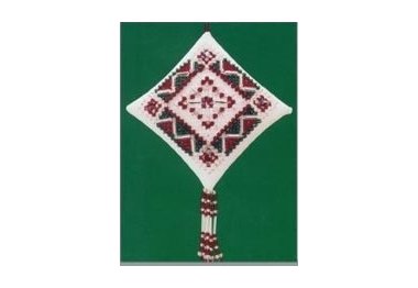 вышивка гладью MHTD13 Красная бархатная снежинка. Набор для вышивки в смешанной технике Mill Hill