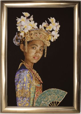 597.05 Balinese Dancer Black Aida. Набор для вышивки крестом Thea Gouverneur - 1