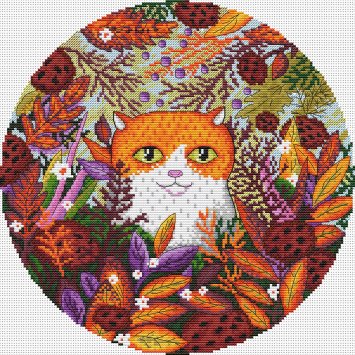 Набір для вишивання хрестом Котоманія. Рудик Ksenya project 10-010 - 2