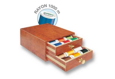 нитки для вышивания 8111 Rayon 1000м набор ниток вышивальных в шкатулке (30xRayon 1000м, цветовая карта Rayon)