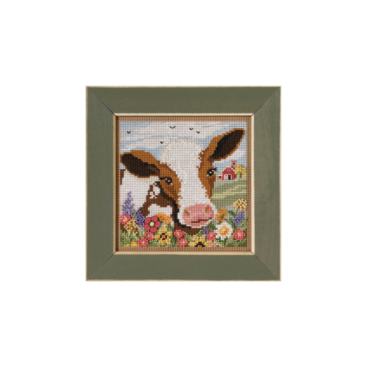 MH142321 Плямиста корова. Набір для вишивки в змішаній техниці Mill Hill - 1