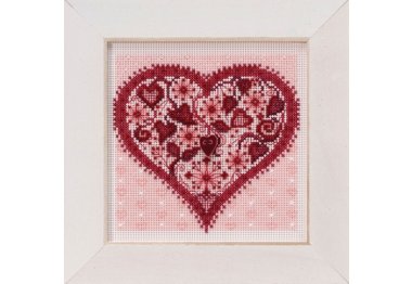 вишивка гладдю MH141912 Серце Валентинка. Набір для вишивки в змішаній техніці Mill Hill
