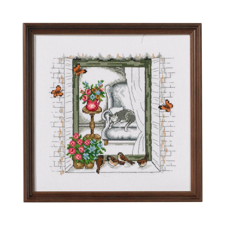 92-9176 Літнє вікно (Summer Window. Набір для вишивання хрестом PERMIN - 1