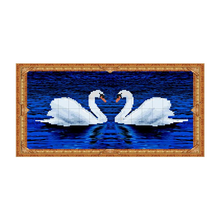 НВ-091/4 Лебеді на блакитному тлі. Схема для вишивки бісером - 1