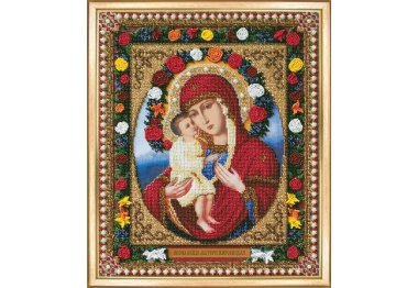 Б-1082 ікона Божої Матері Жировицька Набір для вишивки бісером