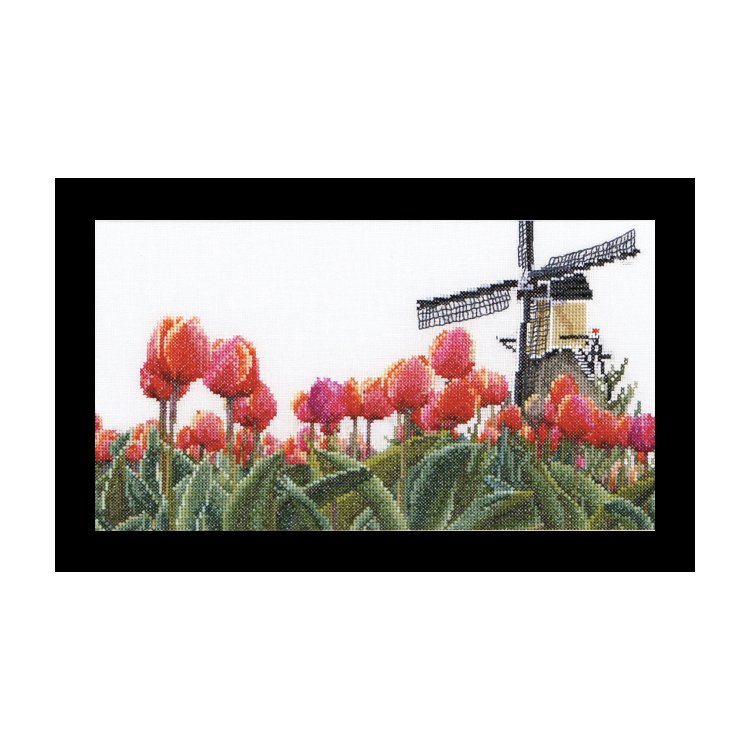 473 Bulbfield Tulips Linen. Набор для вышивки крестом Thea Gouverneur - 1