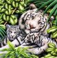 dm-283 Белая тигрица с тигрятами. Набор для изготовления картины стразами - 1