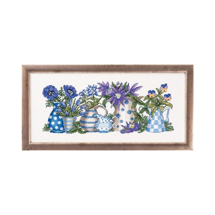12-5187 Голубые цветы. Набор для вышивания крестом PERMIN - 1