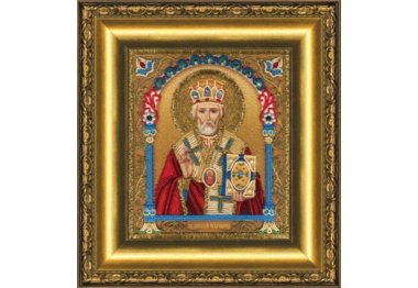 наборы для вышивания бисером Б-1230 Икона святителя Николая Чудотворца Набор для вышивки бисером