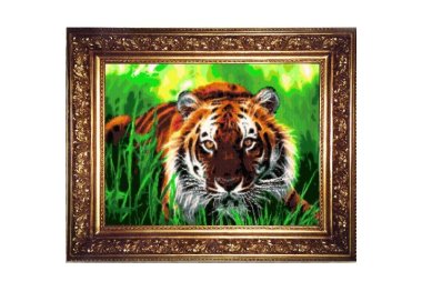  NMK004 Тигр в траве. Набор мозаичного бисероплетения