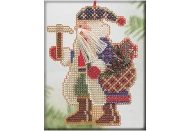 вишивка гладдю MHMS18 Санта. Набір для вишивки в змішаній техниці Mill Hill