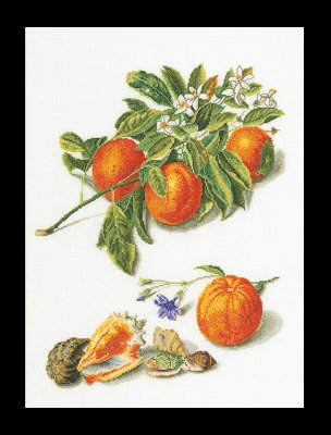 3061 Oranges &amp; Mandarins Linen. Набір для вишивки хрестом Thea Gouverneur - 1