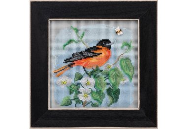 вишивка гладдю MH142012 Іволга Балтімора. Набір для вишивки в змішаній техниці Mill Hill