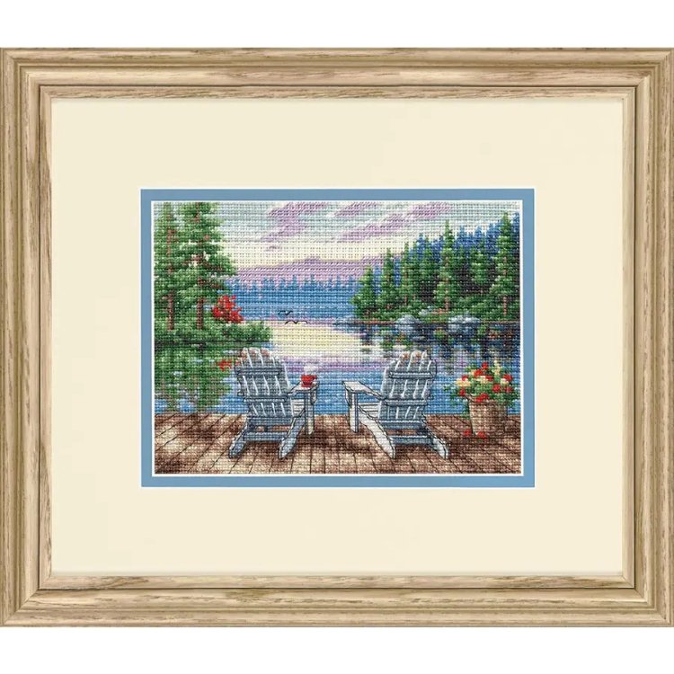 70-65231 Набор для вышивания крестом &quot;Lakeside Morning&quot; &quot;Утро на озере&quot; DIMENSIONS - 1