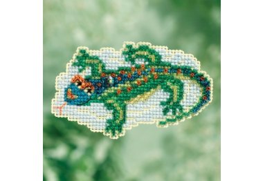 вышивка гладью MH181713 Ящерица. Набор для вышивки в смешанной технике Mill Hill