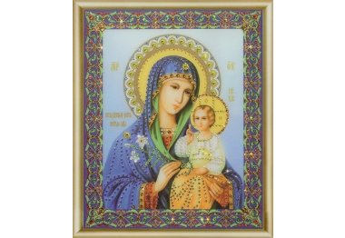алмазная вышивка КС-056 Икона Божьей Матери "Неувядаемый цвет" Набор картина стразами