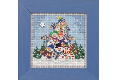 вышивка гладью MH141932 Кучка снеговиков. Набор для вышивки в смешанной технике Mill Hill