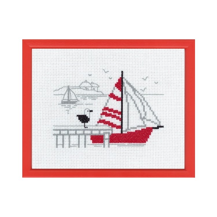 13-7121 Красная лодка. Набор для вышивания крестом PERMIN - 1