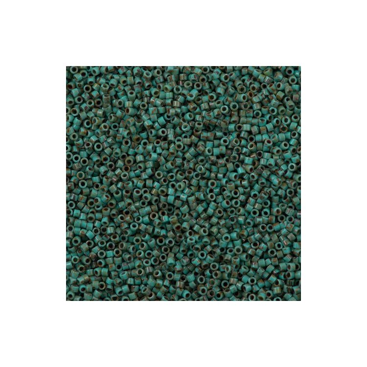 DB-2264 Бісер Miyuki Delica Beads 11/0 (непрозорий, покриття пікассо, мікс бірюзовий) - 1