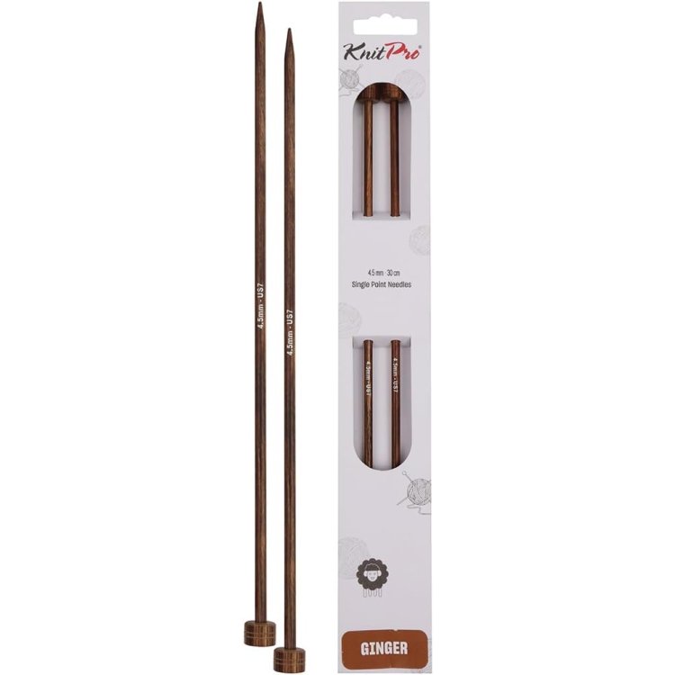 31166 Спицы прямые Ginger KnitPro, 30 см, 4.50 мм - 1