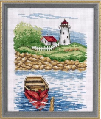 92-9418 Маяк (Lighthouse &amp; skiff. Набір для вишивання хрестом PERMIN - 1