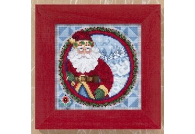 вишивка гладдю JS149201 Санта Клаус. Набір для вишивки в змішаній техніці Mill Hill